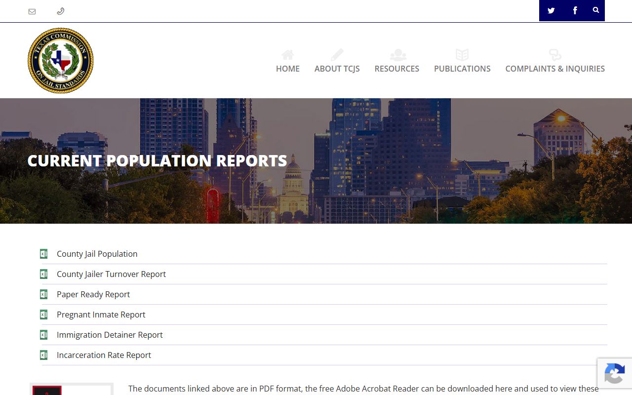 Armstrong County inmate population TCJS population reports page